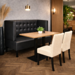 Horeca-Eetbank-QUEEN-Zwart-Kunstleer