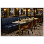 Horeca-Eetbank-SAFRAN-Donkerblauw-Kunstleer