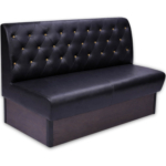 Horeca-Eetbank-Safran-Kunstleer-Capiton-Met-Geel-Kristal-Knopen-150-cm