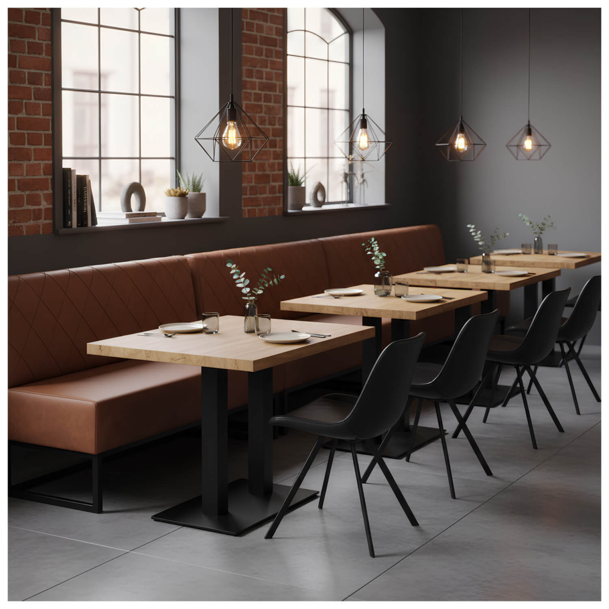 Horeca-Eetbank-Set-MORVANE-Cognac-Microvezel