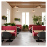 Horeca-Eetbank-Set-RIVORA-Bordeaux-Velvet-Fluweel