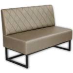 Horeca-Eetbank-Troje-Kunstleer-Zilver-150-cm