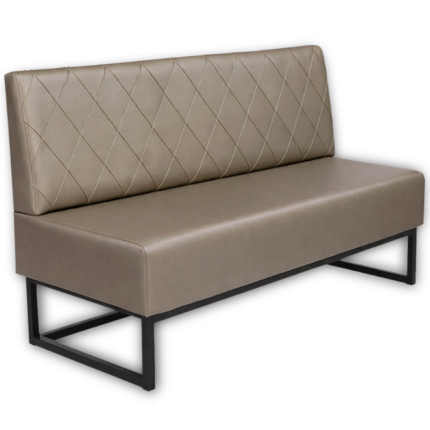 Horeca-Eetbank-Troje-Kunstleer-Zilver-160-cm