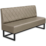 Horeca-Eetbank-Troje-Kunstleer-Zilver-180-cm