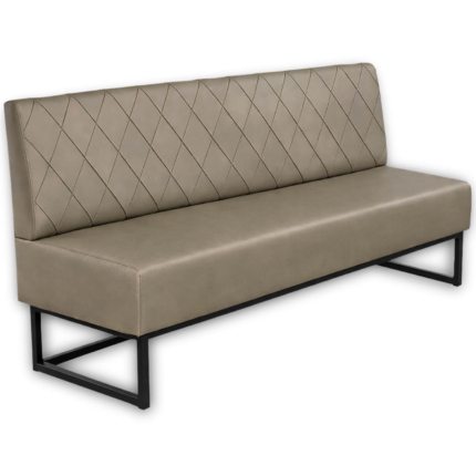 Horeca-Eetbank-Troje-Kunstleer-Zilver-200-cm