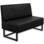 Horeca-Eetbank-Troje-Kunstleer-Zwart-150cm