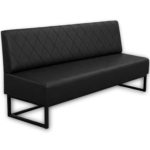 Horeca-Eetbank-Troje-Kunstleer-Zwart-200-cm