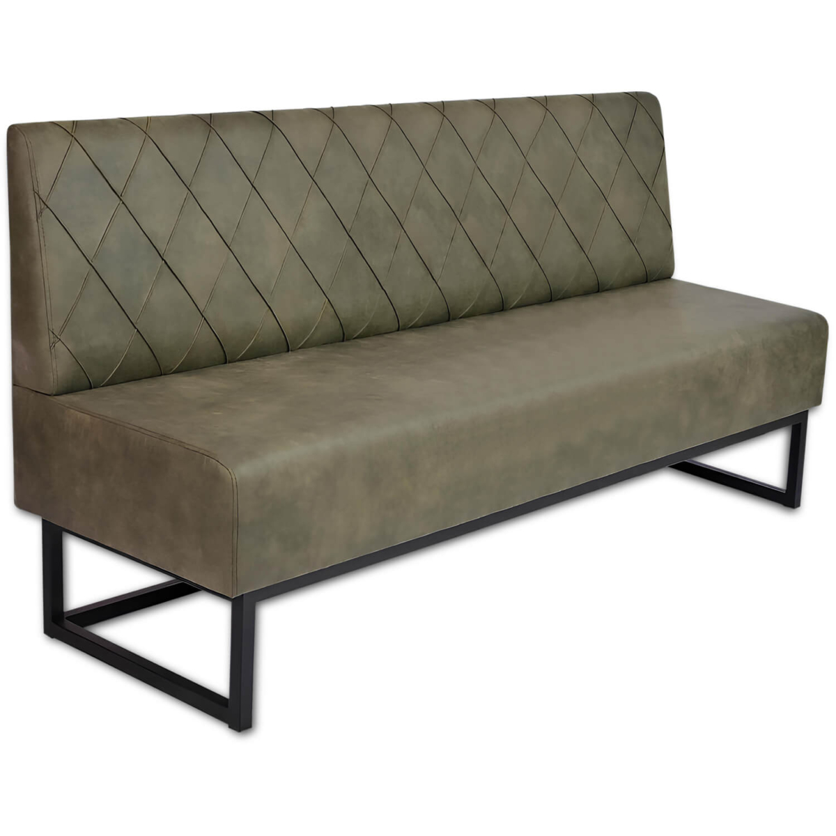 Horeca-Eetbank-Troje-Vintage-Microvezel-Olijf-180-cm