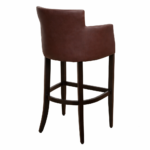 Horeca Houten Bar Armstoel - OMEGA - Bruin Kunstleer1