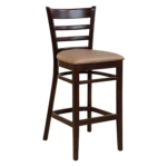 Horeca-Houten-Barstoel- RIVA-Taupe-Kunstleer
