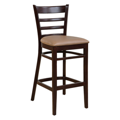 Horeca-Houten-Barstoel- RIVA-Taupe-Kunstleer