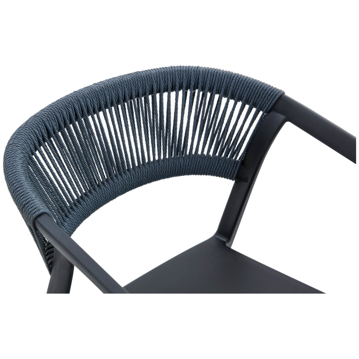 Terrasstoel CECILE - Armleuning - Stapelbaar - Zwart Kunststof/Touw - Afbeelding 9