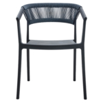 Terrasstoel-CECILE-Armleuning-Stapelbaar-Blauw-Kunststof-Touw-V