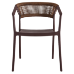 Terrasstoel-CECILE-Armleuning-Stapelbaar-Bruin-Kunststof-Touw-V