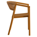 Terrasstoel-CECILE-Armleuning-Stapelbaar-Mosterd-Kunststof-Touw-Z