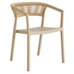 Terrasstoel-CECILE-Armleuning-Stapelbaar-Naturel-Kunststof-Touw