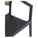 Terrasstoel CECILE - Armleuning - Stapelbaar - Zwart/Naturel Kunststof/Touw - Afbeelding 8