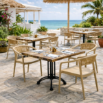 Terrasstoel-CECILE-Armleuning-Stapelbaar-naturel-KunststofTouw