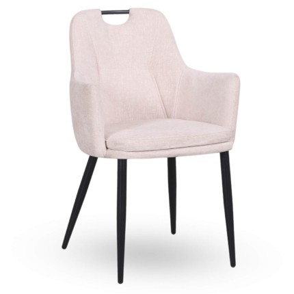 Chaise de Restaurant Avec Accoudoirs - VICTORIA - Tissu Crème