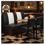 Horeca Eetbank-SAFRAN-AMERICAN-zwartWit-Kunstleer