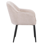 Chaise de Restaurant Avec Accoudoirs - ARTES - Tissu Crème – Image 3