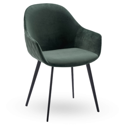 Horeca Armstoel - CAMILLE - Donkergroen Velvet/Fluweel