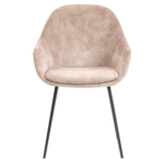 Chaise de Restaurant Avec Accoudoirs - CAMILLE - Velours Beige – Image 2