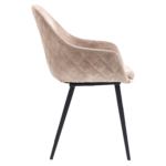 Chaise de Restaurant Avec Accoudoirs - CAMILLE - Velours Beige – Image 3