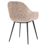 Chaise de Restaurant Avec Accoudoirs - CAMILLE - Velours Beige – Image 4