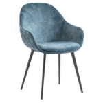Horeca-Armstoel-CAMILLE-Blauw-VelvetFluweel