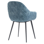 Chaise de Restaurant Avec Accoudoirs - CAMILLE - Velours Bleu – Image 4