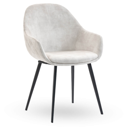 Horeca Armstoel - CAMILLE - Creme Velvet/Fluweel