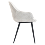 Chaise de Restaurant Avec Accoudoirs - CAMILLE - Velours Crème – Image 3