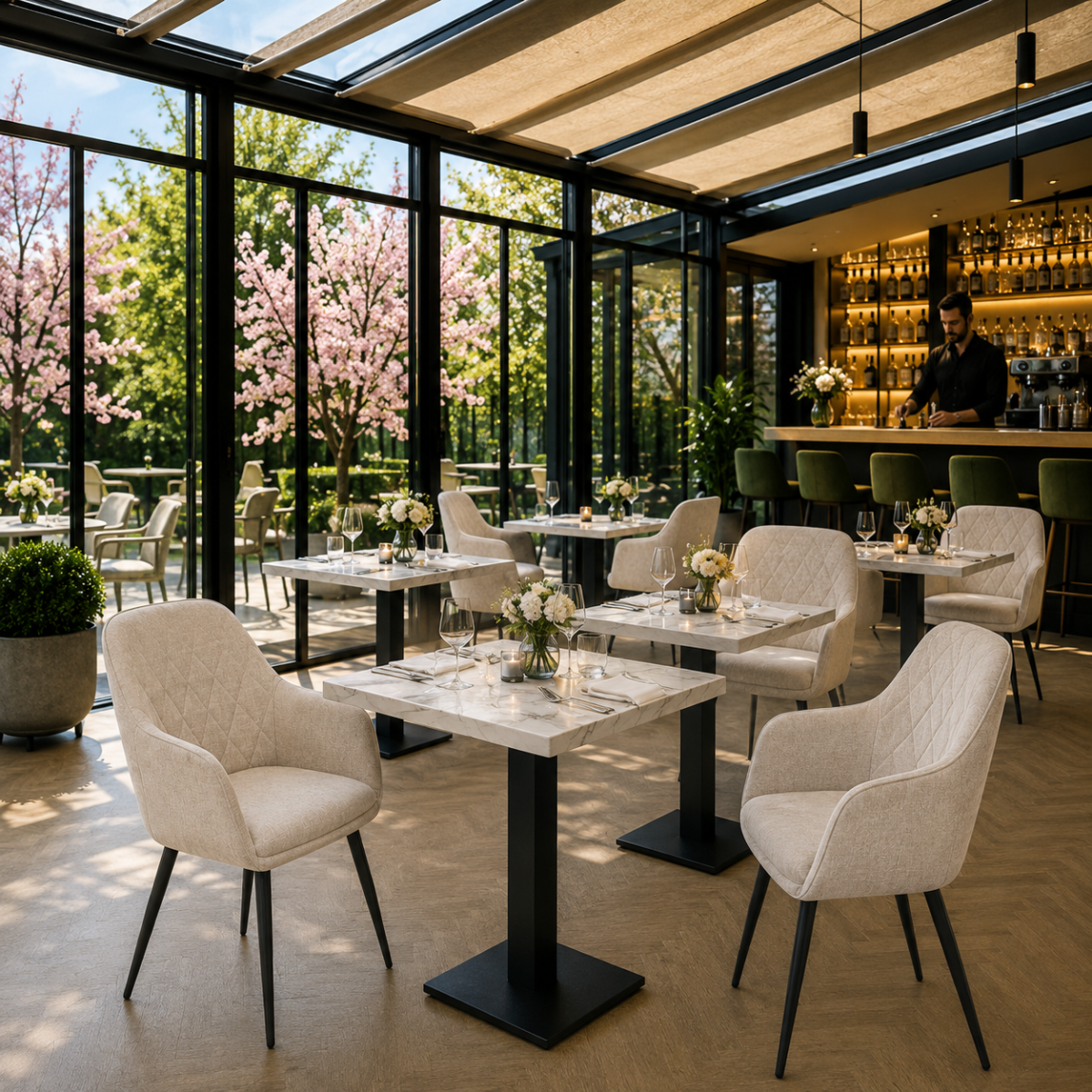 Horeca-Armstoel-LUXOR-Creme-Stof-10