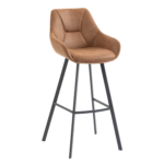 Horeca-Metalen-Bar-Armstoel-BIAS-Cognac-Microvezel