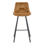 Chaise de Bar en Métal Pour Restaurant - CARMEN - Velours Gold – Image 2