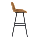 Chaise de Bar en Métal Pour Restaurant - CARMEN - Velours Gold – Image 3