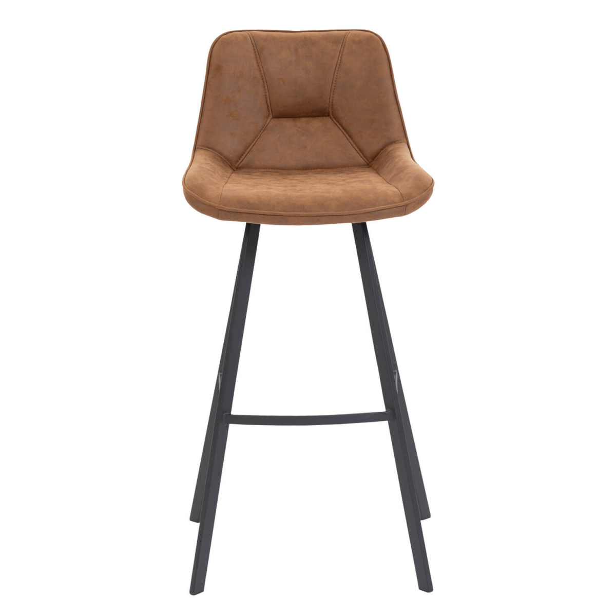 Horeca Metalen Barstoel - CARMEN - Cognac Microvezel - Afbeelding 3