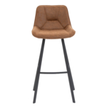 Chaise de Bar en Métal Pour Restaurant - CARMEN - Microfibre Cognac – Image 2