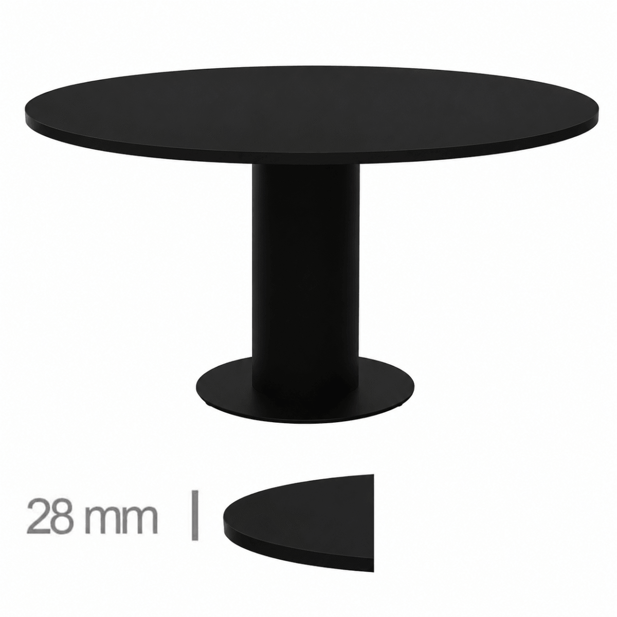 Horeca-Ronde-Tafel-Met-Onderstel-MADRID-Zwart-Ø120-cm