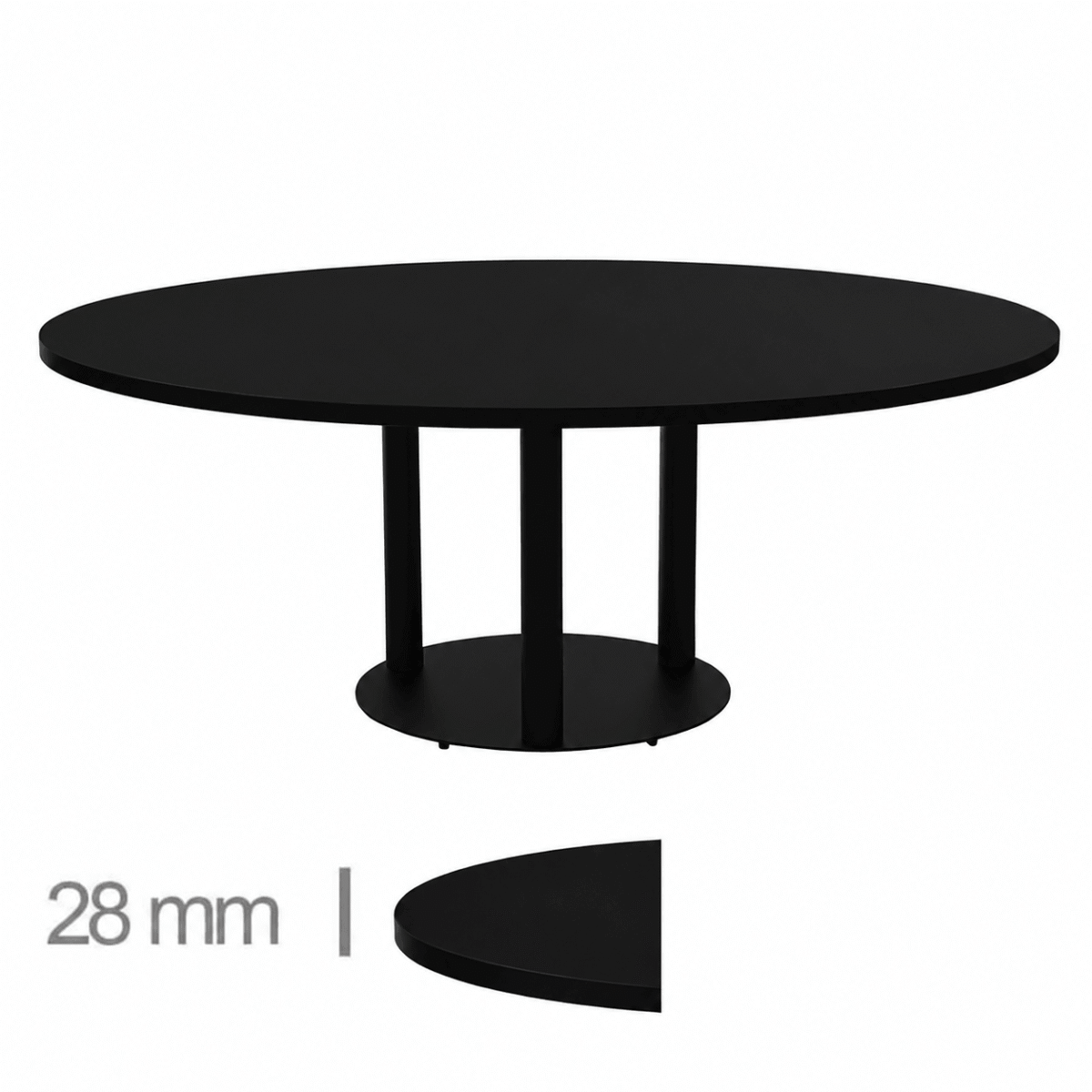 Horeca-Ronde-Tafel-Met-Onderstel-MADRID-Zwart-Ø120-cm