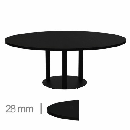 Horeca-Ronde-Tafel-Met-Onderstel-MADRID-Zwart-Ø120-cm