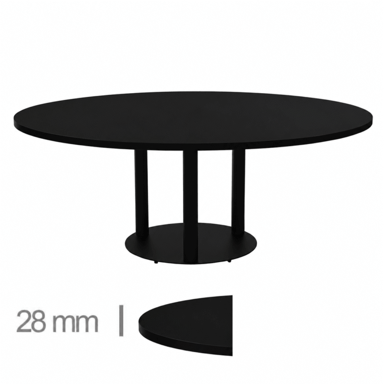 Horeca-Ronde-Tafel-Met-Onderstel-MADRID-Zwart-Ø120-cm